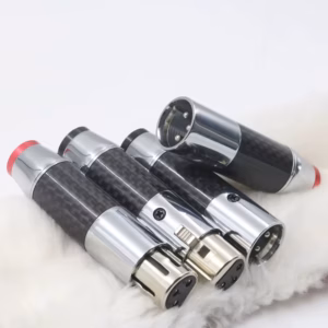 Netzo Black Carbon Fiber Tellurium Copper Gold Plating Female/Male 3 Pins XLR Connector/4set