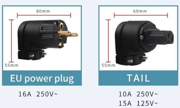 Xangsane F1-12 set POWER CONNECTOR, angled rotatable GULD - Bild 4