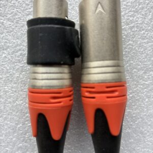 R Connector XLR 3pin guldplätering, IP65 robust orange modell, hane+hona/par